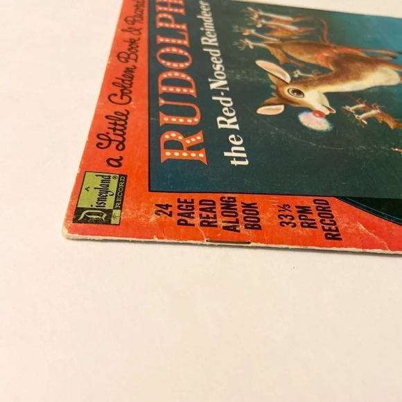 Vintage 1958 Rudolph The Red Nosed Reindeer Read Along Book Only No Record - Picture 4 of 12